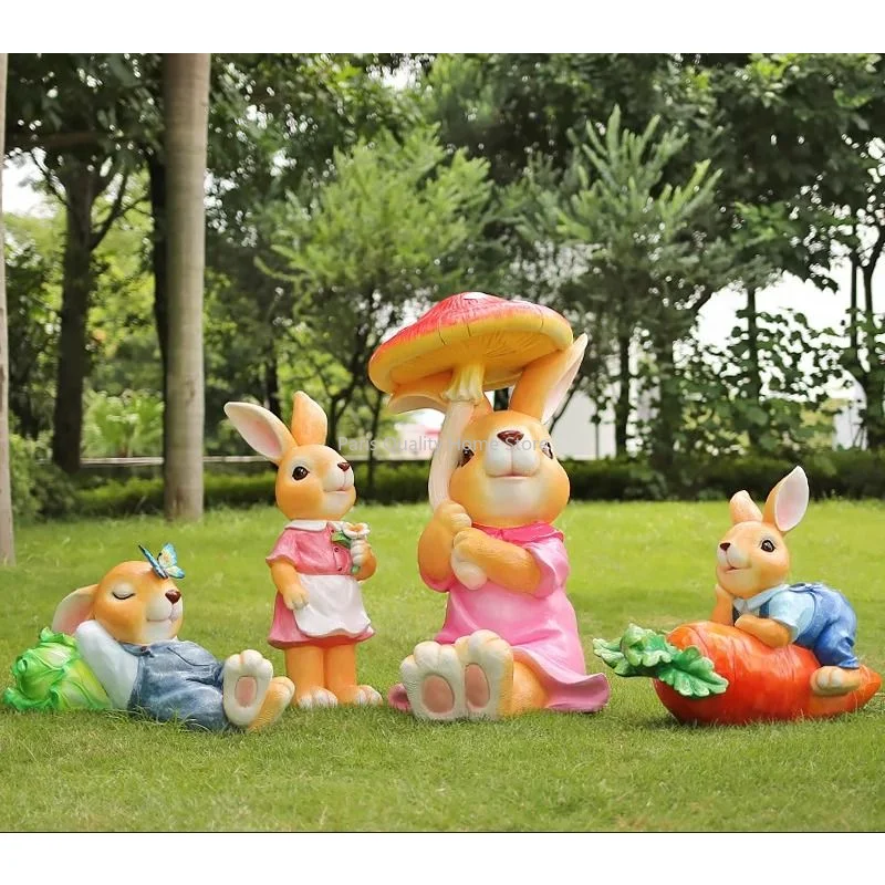 

Cartoon Rabbit Sculpture Outdoor Garden Garden Lawn Decoration Garden Landscape Sketches