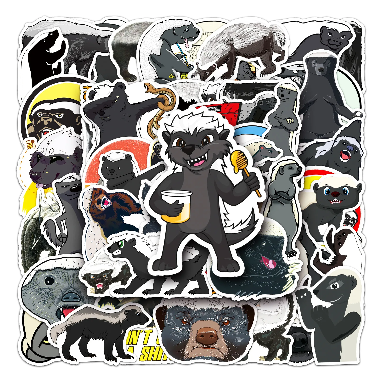 

50Pcs Cartoon Badger Series Graffiti Stickers Suitable for Laptop Helmets Desktop Decoration DIY Stickers Toys Wholesale