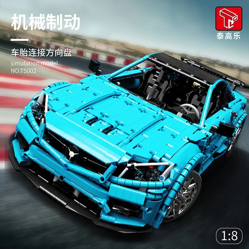 IN STOCK T5002 MOC Technical Remote Control Sports Car Building Blocks Bricks Assembling Model Toys for Boys Christmas Gift Set