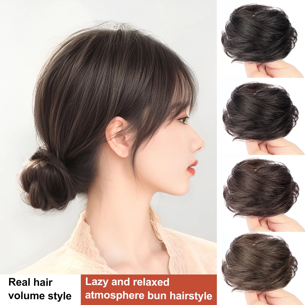 100% Human Hair Bun Messy Human Bun Hairpieces for Women Real Hair Bun Natural Updo Tousled Chignons Daily