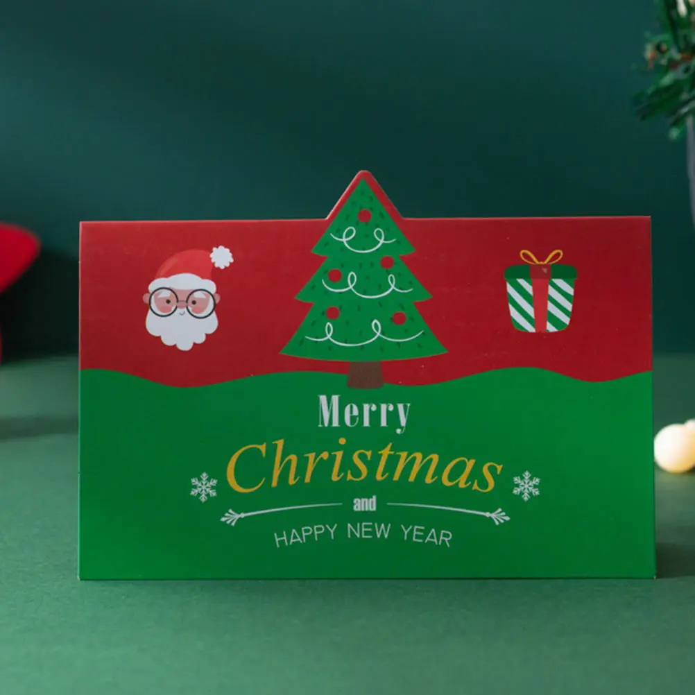 

10pcs Christmas Greeting Small Blessing Festive Message Holiday Wishes Xmas Thank Cards Gift Cards For Friends Family Colleagues