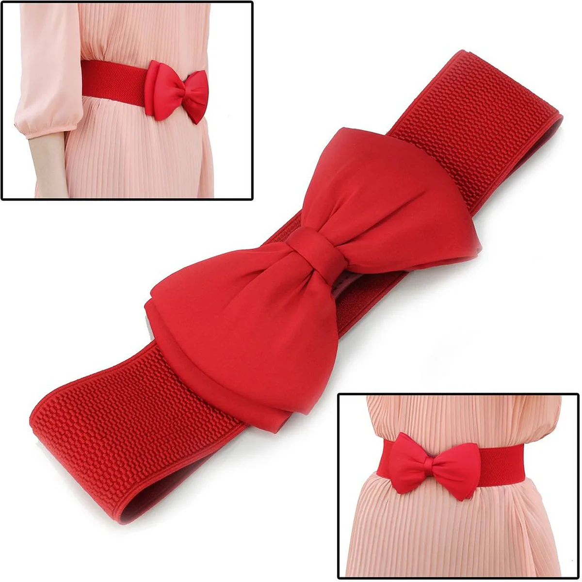 

Chiffon Bowtie Waist Belt for Women Stretch Elastic Band Matching Dress Coat Long Shirt Elegant Beautiful Accessory