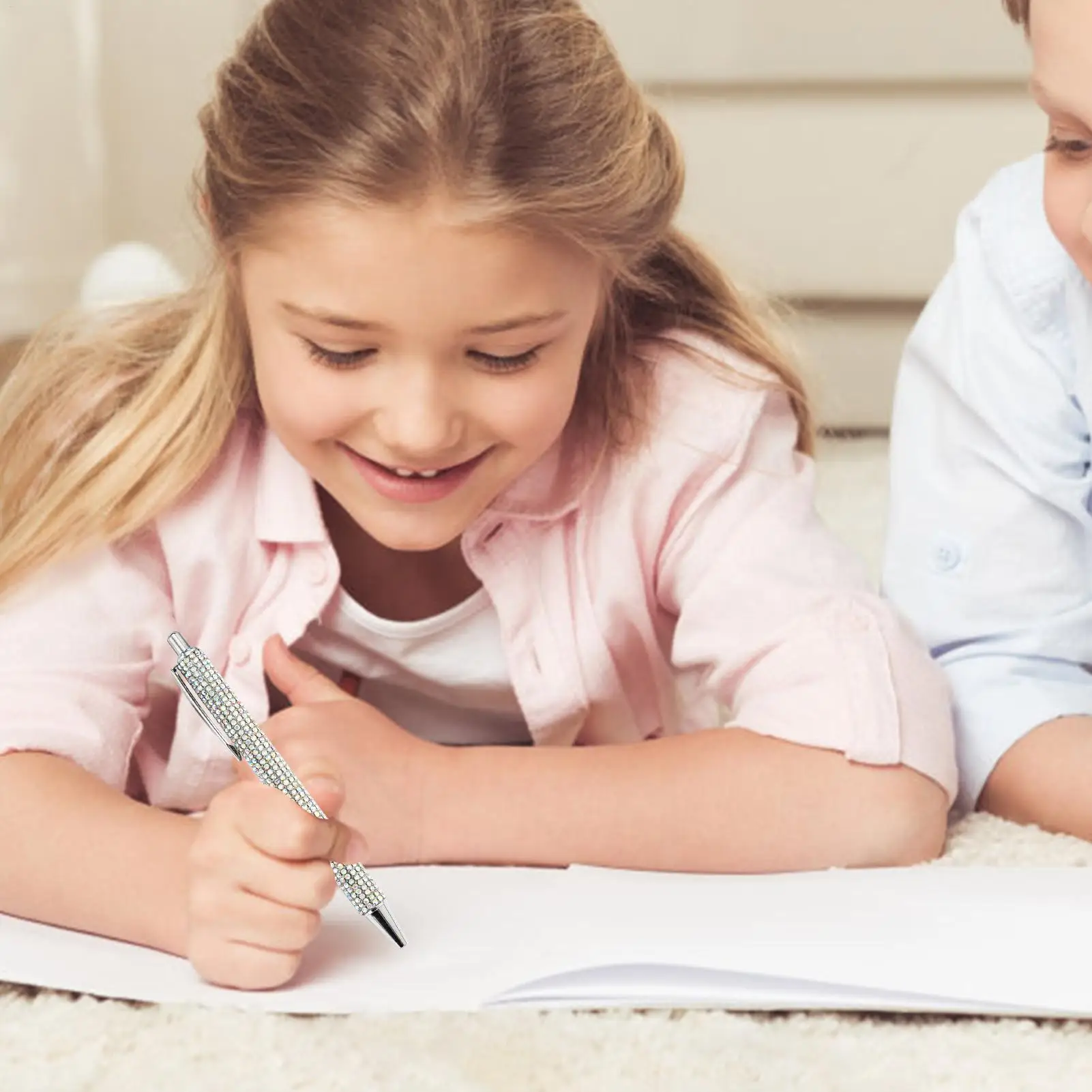 قلم حبر جاف فاخر للنساء والأطفال والطلاب حبر قابل للسحب قلم حجر الراين للامتحان الكتابة واللوازم المكتبية المدرسية #2