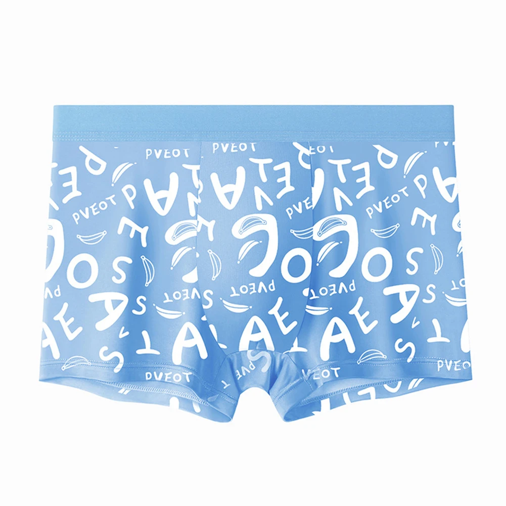 New Flat Short Mens Boxer Briefs Experience Comfort and Style with Men\'s Light Blue Printed Seamless Boxer Briefs