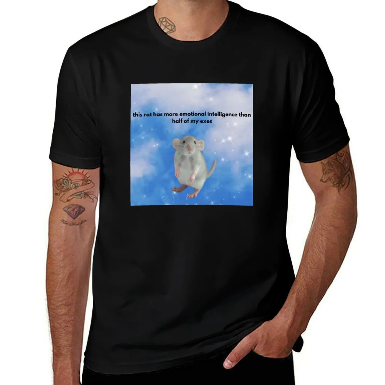 

this rat has more emotional intelligence than half of my exes T-Shirt custom t-shirts man clothes men t shirt