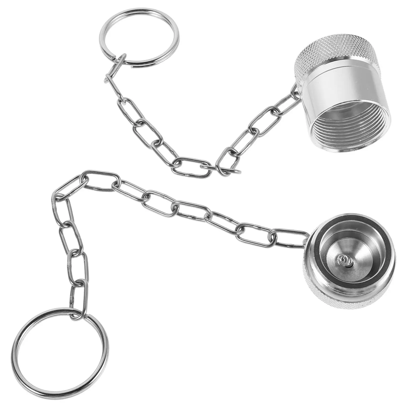 1Set Hydraulic Tool Dust Cap Set Aluminum Quick Connect Coupler Caps Chain Anti Lost Seal Cover for Hydraulic Wrench Jack Air