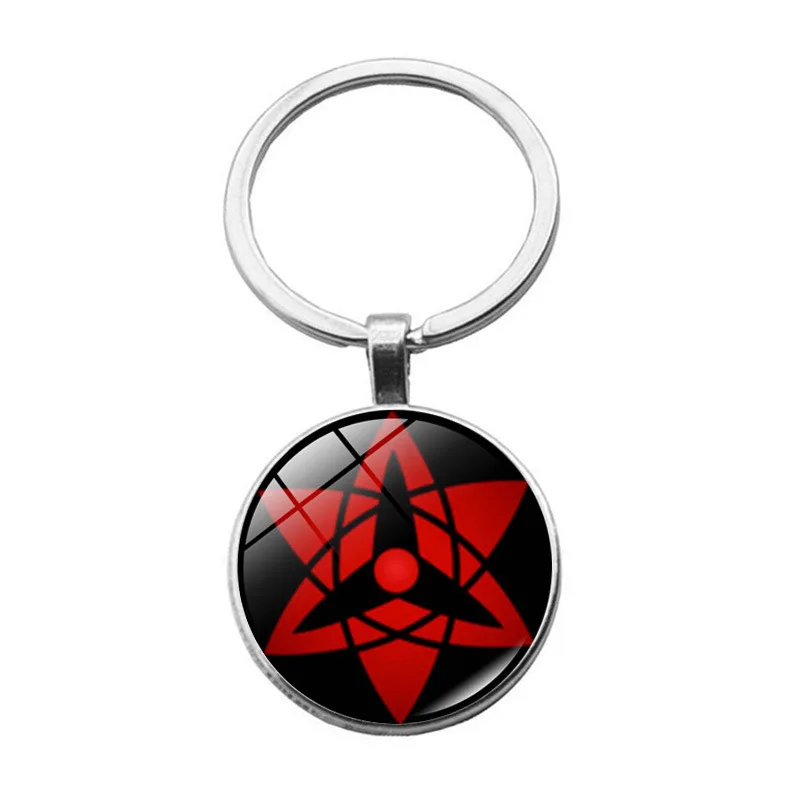 Anime Naruto Crystal Keychain Fashion Jewelry Ninja Sharingan Keyring Action Figures Sasuke Itachi For Men Fans Gift Bag Pendant