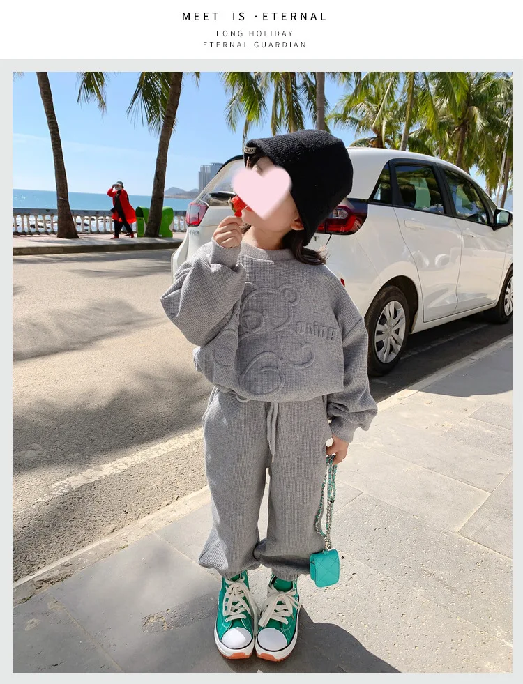 2026 Frühling Kinderkleidung Rundhals-Langarm-Pullover für Jungen und Mädchen Trendige Baby-Mode Kinderbekleidung 2-teilig – Detail 27