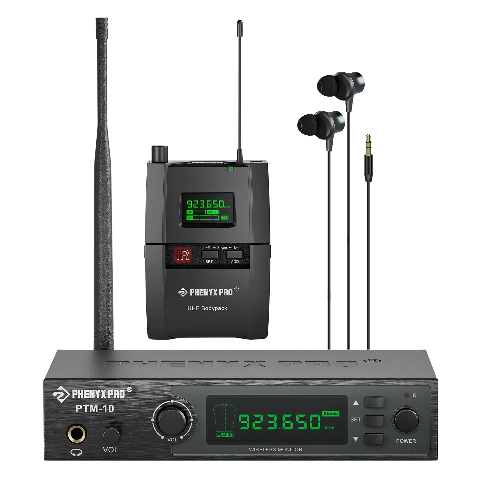 Stereo Wireless In Ears  System Phenyx Pro PTM-10 IEM system 900MHz/500MHz Frequency Band for Stage Lecture Speech