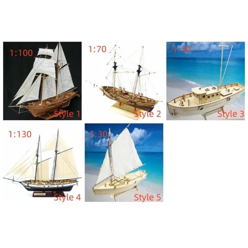 1:100 Scale ไม้เรือชุดตกแต่งบ้านโบราณเรือใบเรือประกอบของเล่น Handmade Eduacational เรือใบไม้