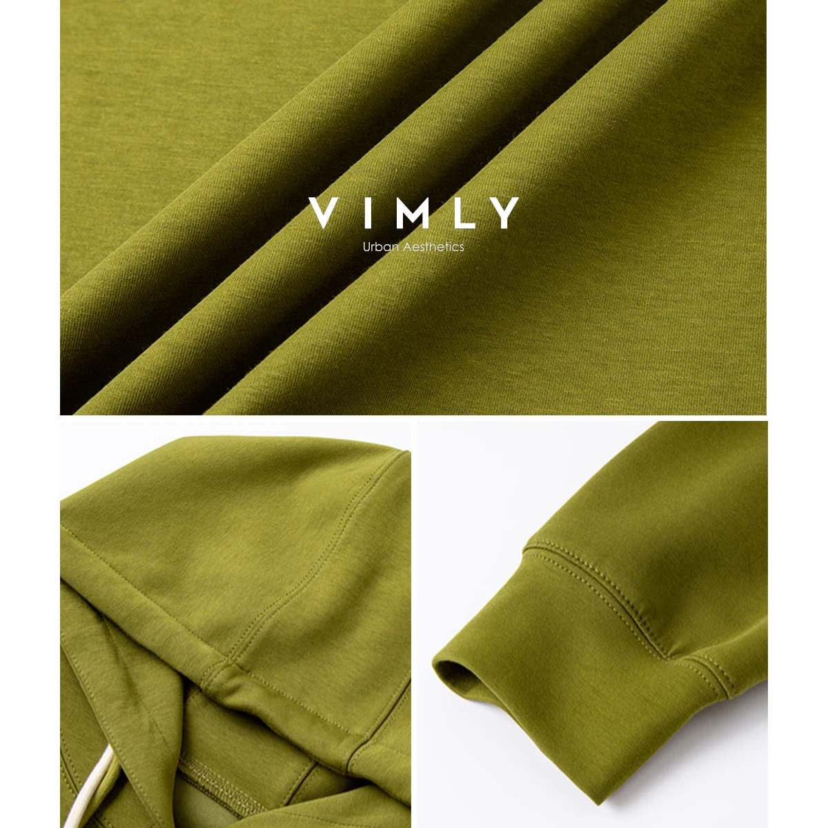 VIMLY Women Hoodies 2025 Autumn New Sports Hooded Sweatshirts Female Knitted Casual Long Sleeve draw string Ladies Tops A2075