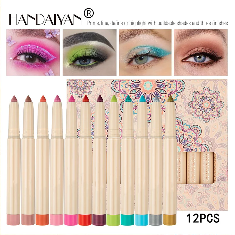 

Matte Shimmer Eyeshadow Sticks Built In Sharpener Waterproof Pearl Bronze Stone Putty Smoky Amethyst Eye Shadow Pens New style