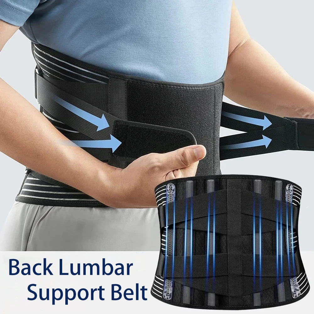 Lumbar Support Belt Adjustable Double Pull Back Breathable Medical Orthopedic Brace Spine Decompression Waist Traine Pain Relief