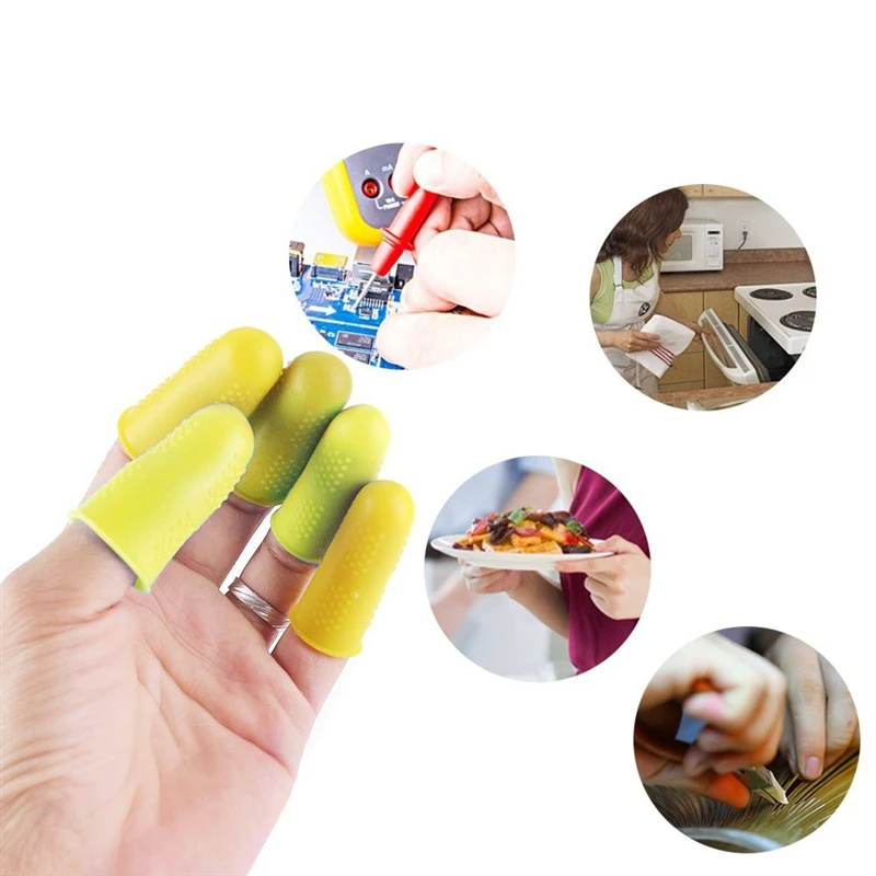 3/4/5/15Pcs Silicone Finger Protector Sleeve Cover Anti-cut Heat Resistant Anti-slip Fingers Cover For Cooking Kitchen Tools