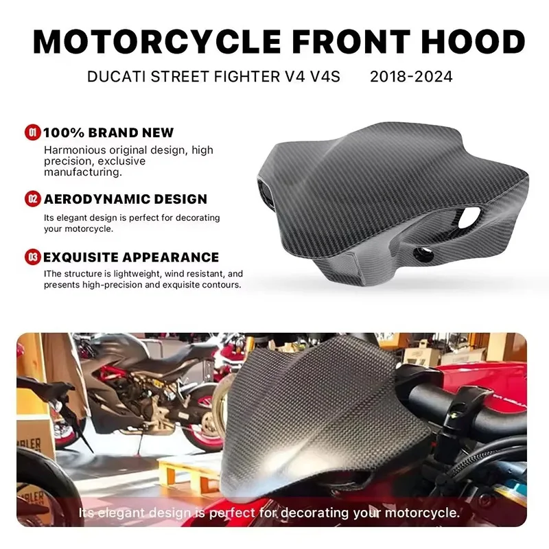 Motorcycle Front windshield Deflector Front Spoiler For DUCATI Street Fighter V4 V4S V2 2018-2024 Front Cover Fairing Protection