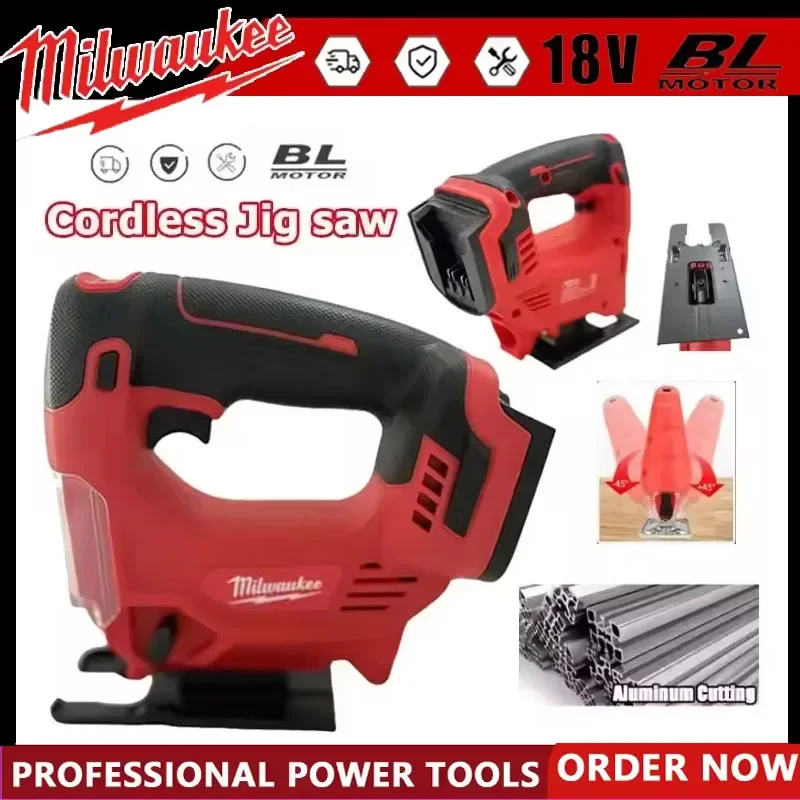 

Milwaukee Cordless Jigsaw Portable Multi-Function Wood Cutting Machine 18V Battery Woodworking Tools Electric Saw