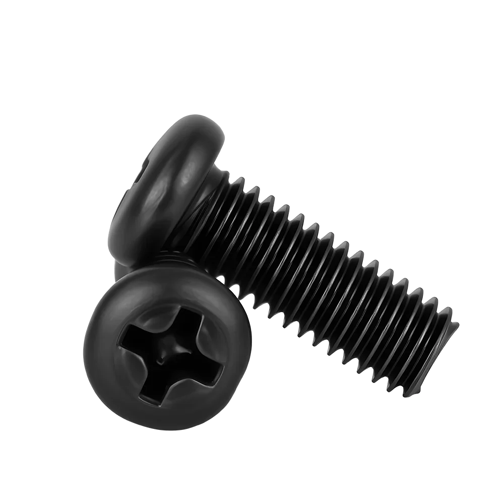 Schwarze Rundkopf-Phillips-Schrauben M1.4 M1.6 M2 M2.5 M3 M4 M5 M6 aus Kohlenstoffstahl mit Metrischem Gewinde, Kleine Kreuzschlitzschrauben, Metallbefestigungselemente – Detail 5