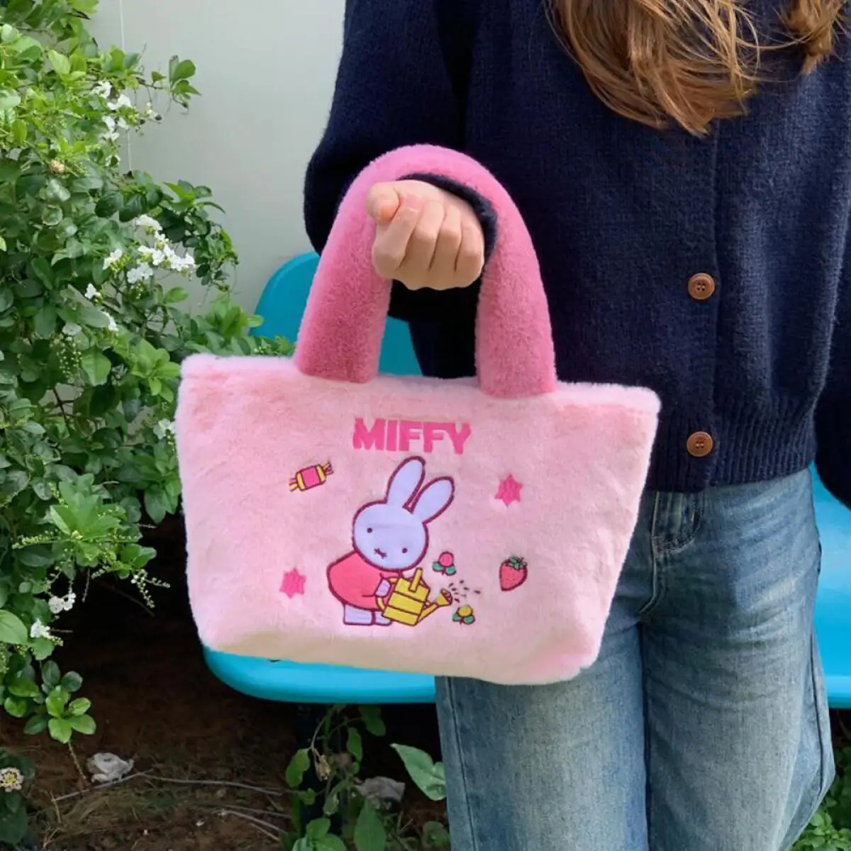 Nijntje Boris Cartoon schattige pluche handtas draagbare make-uptas pluche kleine schoudertas schoudertas met grote capaciteit
