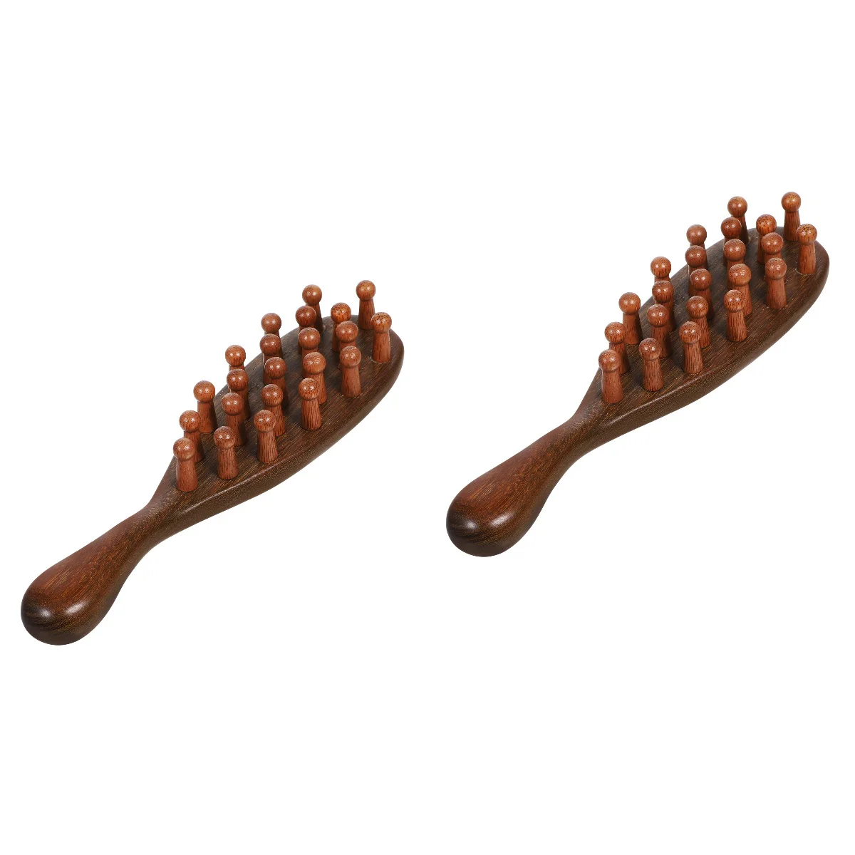 

2 Count Tool Massage Comb Massager Scalp Sandalwood Hair Brush Wide Tooth