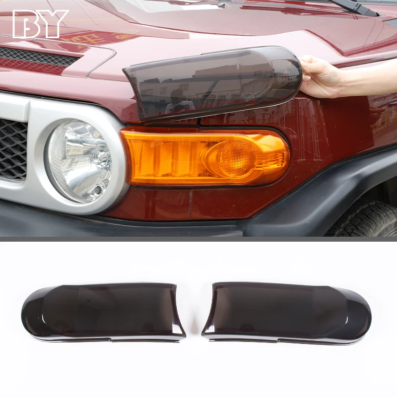 

For Toyota FJ Cruiser 2007-2021 Car ABS Smoked Black Front Fog Light Lamp Cover Frame Shell Hood Car Accessories