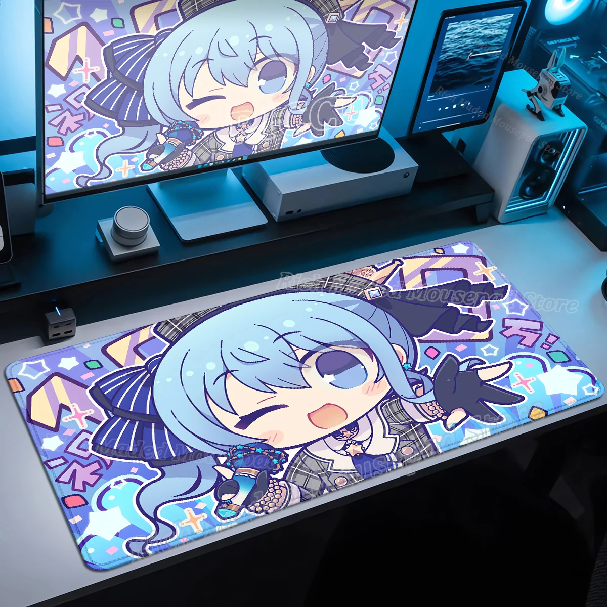 

Hololive Hoshimachi Suisei, милый коврик для мыши, аксессуары для столов, большой настольный коврик, аниме Kawaii, ковер для девочек, резиновый коврик для мыши для ноутбука XXL