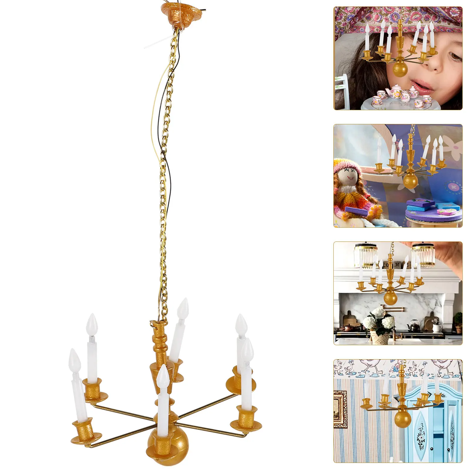 

Miniature Luminous Ceiling Lamp Metal ABS Construction for Sand Table Layout Mini House Interior Decor Micro Landscaping Lamp