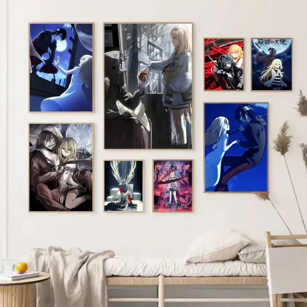 Anime A-Angels of D-Death Poster Self-adhesive Art Waterproof Paper Sticker Coffee House Bar Room Wall Decor