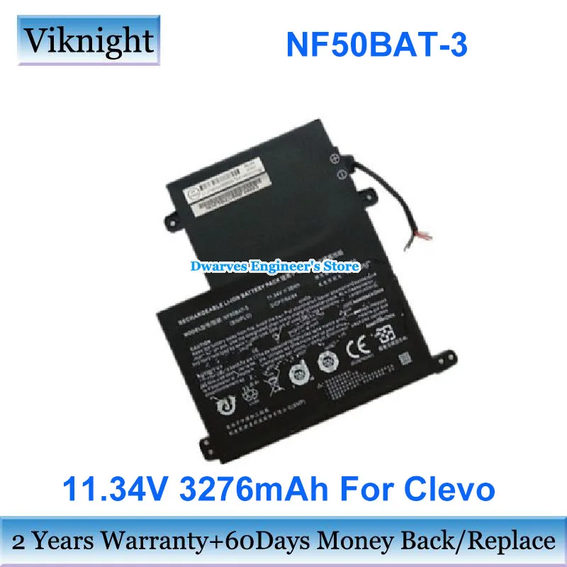 

Original 11.34V 3276mAh 38Wh Battery NF50BAT-3 For Clevo NF50BAT3 687N50VS31E00 6-87-N50VS-31E00 Rechargeable Battery Packs