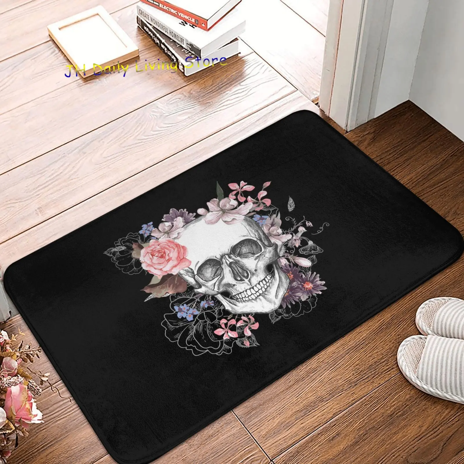 

Halloween Skull Floor Mats Anti-Slip Bath Mat Kitchen Mats for Floor Comfortable Door Mat Rug Carpet Cushion Home Decor 40x60cm