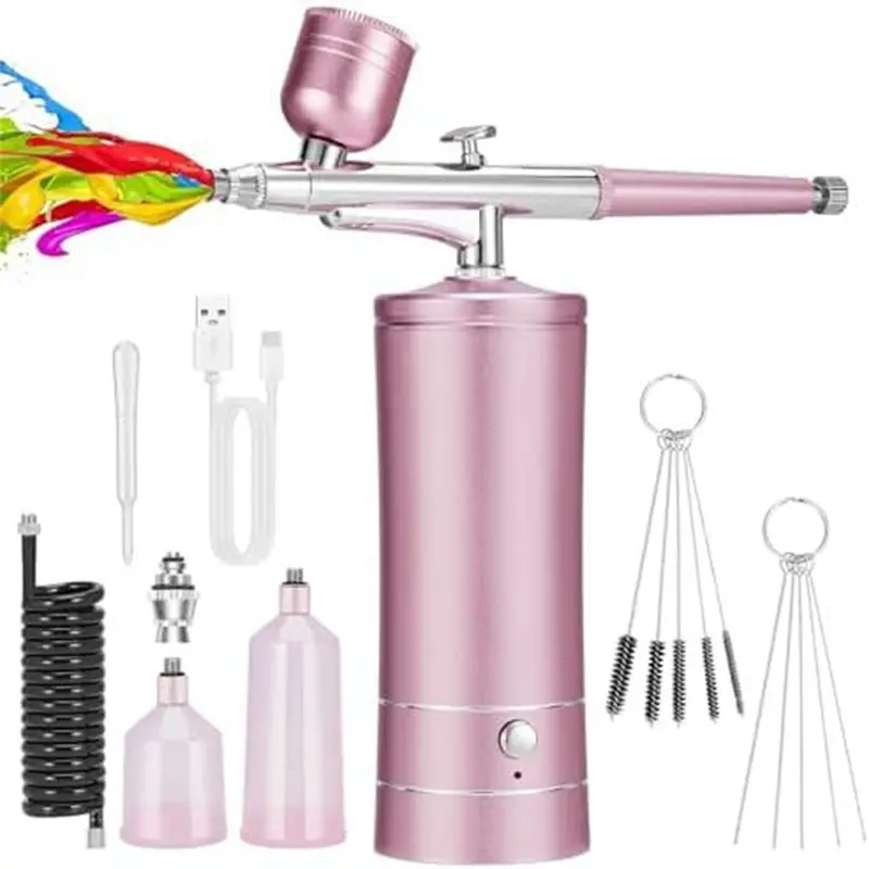Airbrush KIT Cordless Rechargeable Compressor Airbrush Set Automatically Handles Model Painting, Nails, Makeup A-A78G