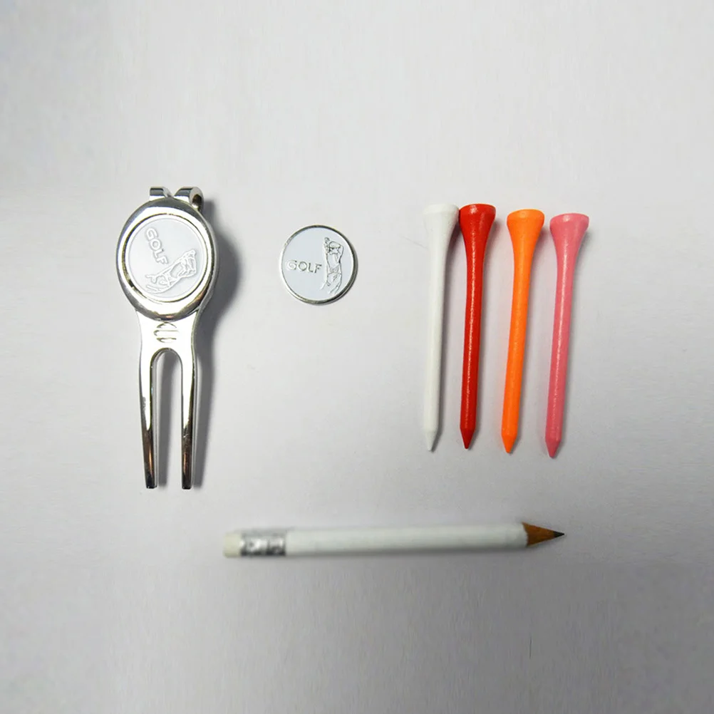 

Premium Golf Tool Kit Scorecard Holder with Metal Clip Portable Accessories Set for Outdoor Sports Black