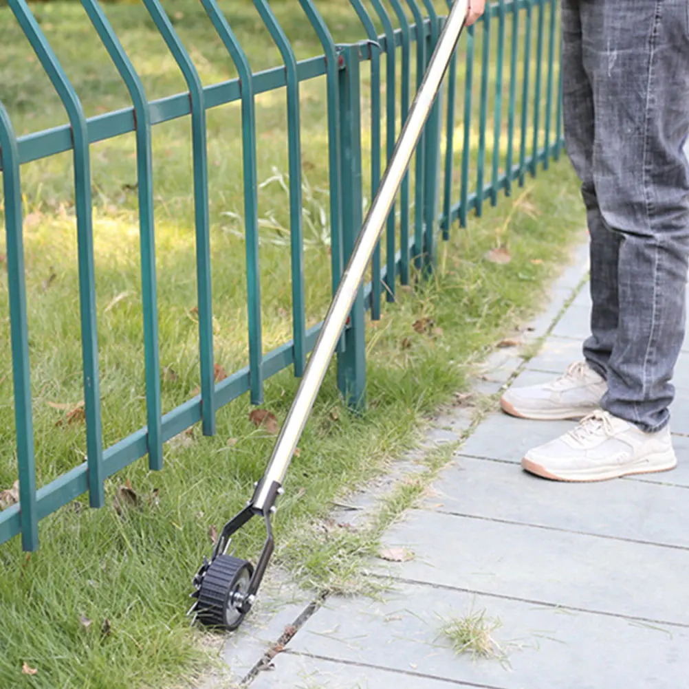 

1Set Manual Lawn Edger Wheel Rotary Metal Garden Trimmer Edger Portable Design Extended Handle Wheel Rotary Accessories