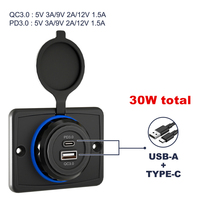 Dual-USB Vehicle-mounted Charger Socket Extractme Modification Charger Outlet PD 3.0 12-24V QC 3.0 For Camper Boat Charge Socket