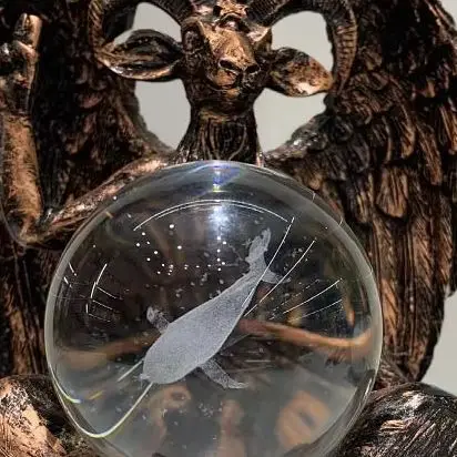 Gothic style meditation goat Satan crystal ball base bracket ornament