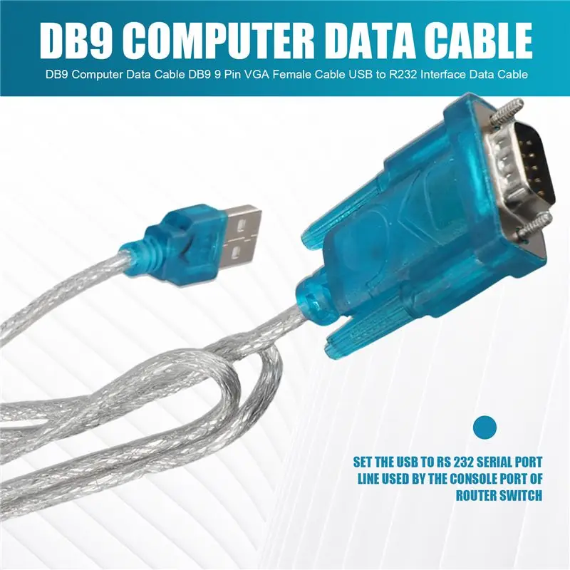 A01K-DB9 Computer Data Cable DB9 9 Pin VGA Female Cable USB To R232 Interface Data Cable