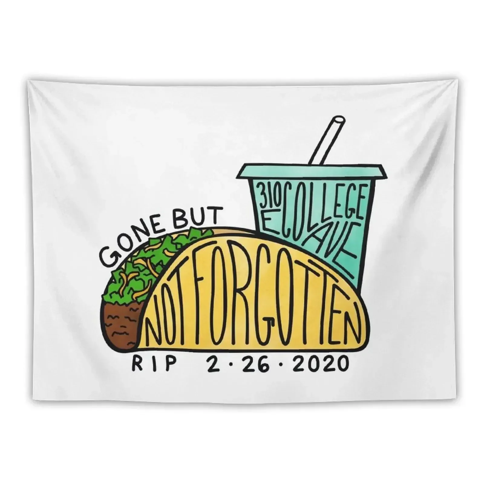 RIP State College Taco Bell Tapestry Decor For Bedroom Room Decoration Accessories Tapestry