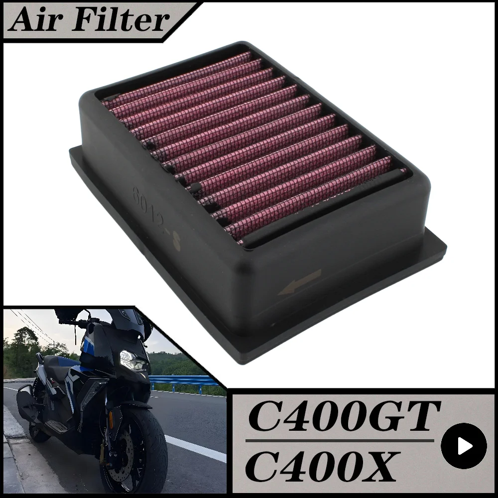 

Для BMW C400GT C400X 2021-2025 C400 GT C400 X мотоциклетный воздушный фильтр с высоким расходом, очиститель впускного воздушного фильтра