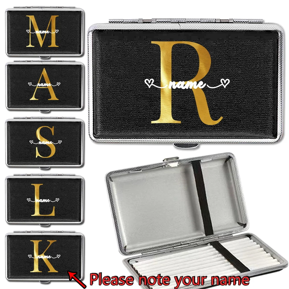 

Customized Name Portable PU Cigarette Case Tobacco Storage Cover Cigar Organizer Holder Smoking Box Pocket Travel Accessories