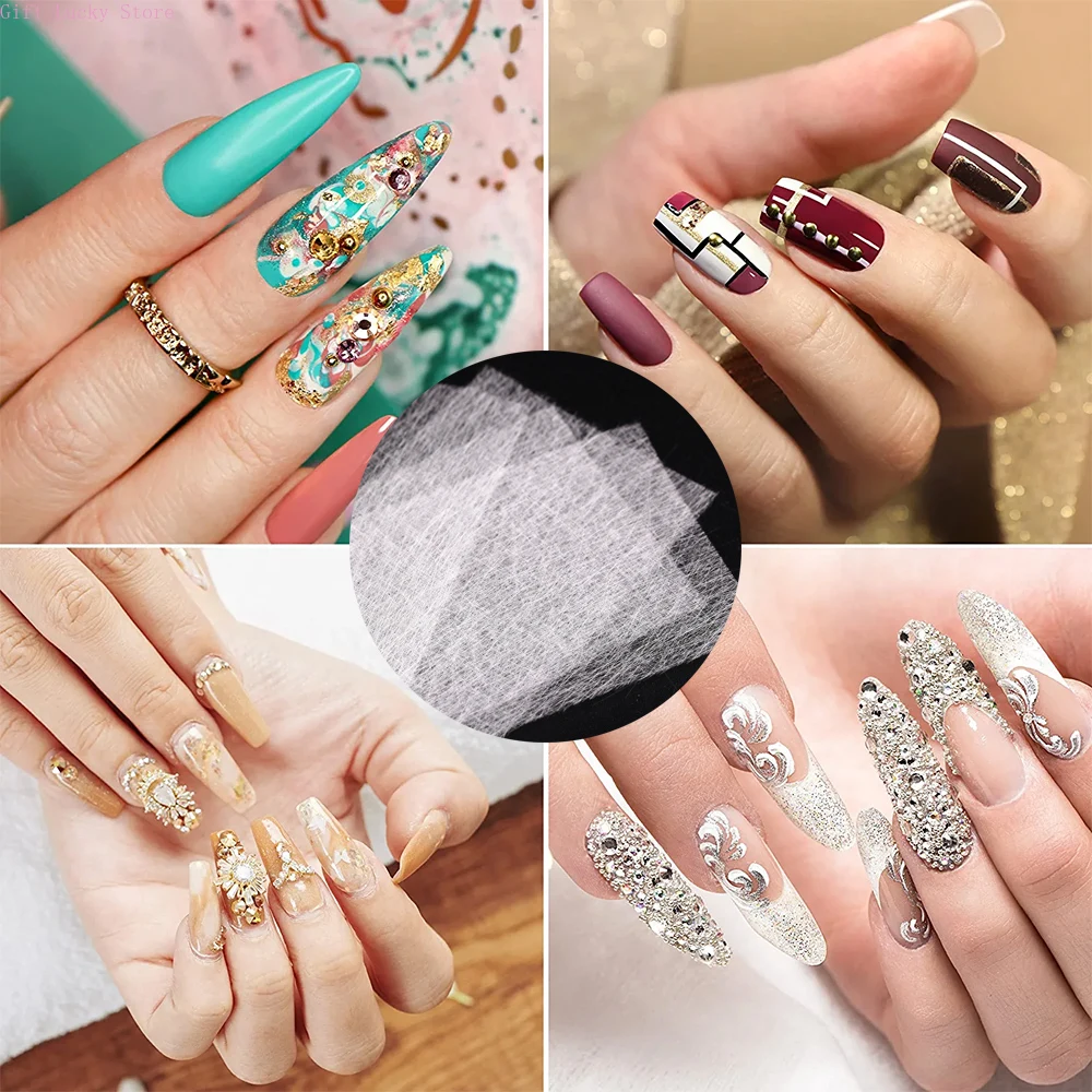 แผ่นใยแก้วสำหรับต่อเล็บ 10/20/50 ชิ้น แบบไม่ทอ สำหรับทำเล็บเจลยูวี แบบฝรั่งเศส อะคริลิค  สำหรับตกแต่งเล็บ