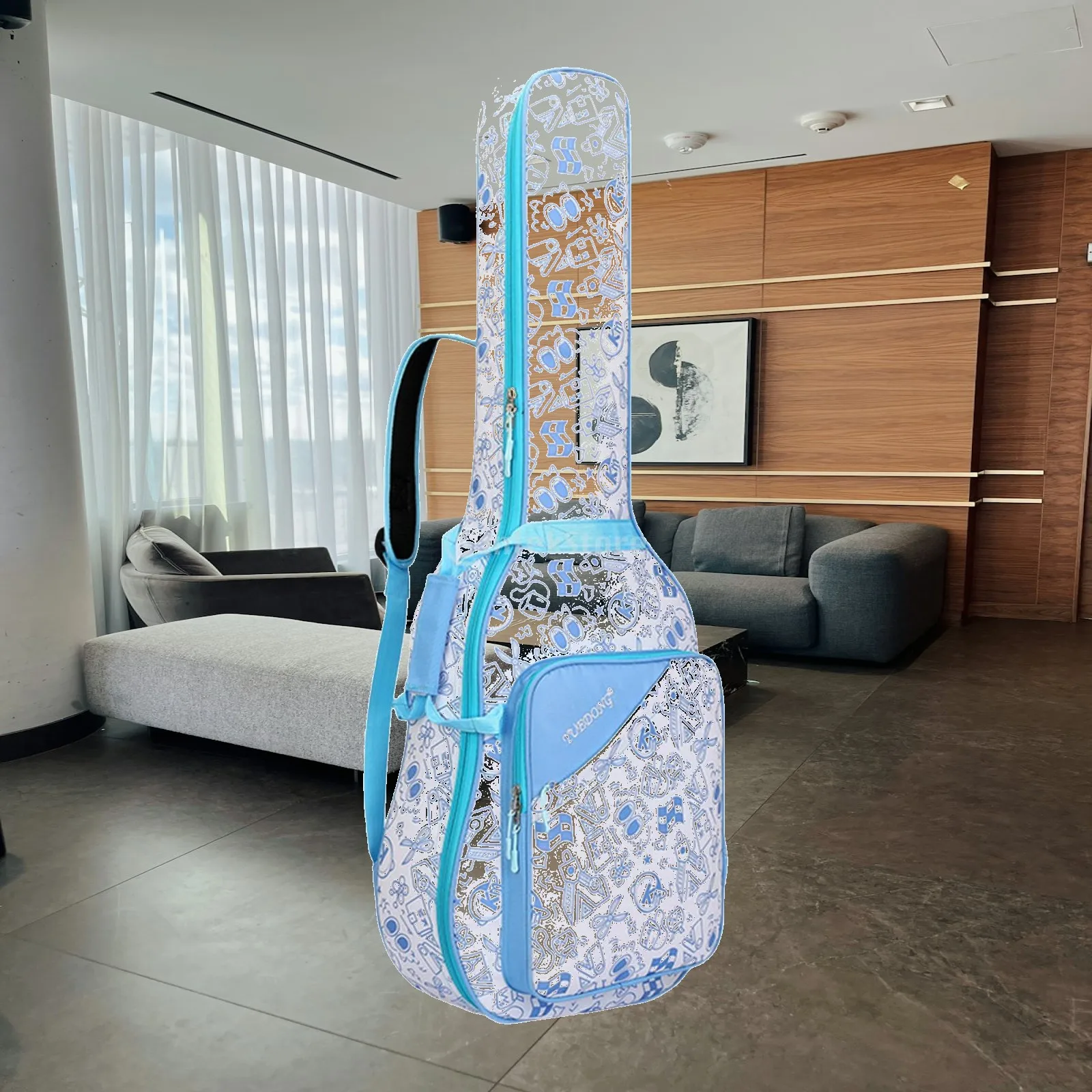 Guitar Gig Bag Backpack Waterproof Wear Resistant with Adjustable Padded