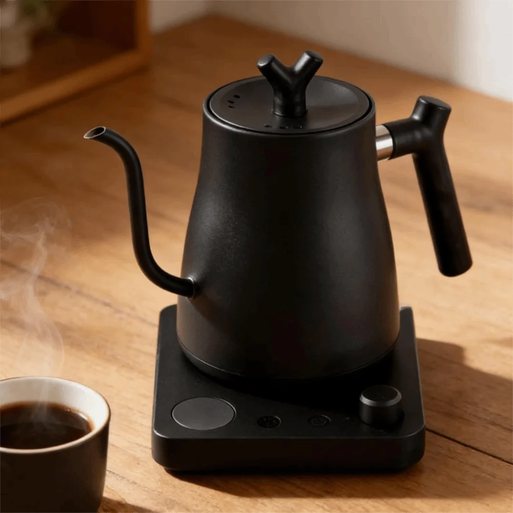 1000ML Gooseneck Electric Kettle Smart Temperature Control Automatic Power Shut-off Pour-Over Coffee Kettle Stainless Steel