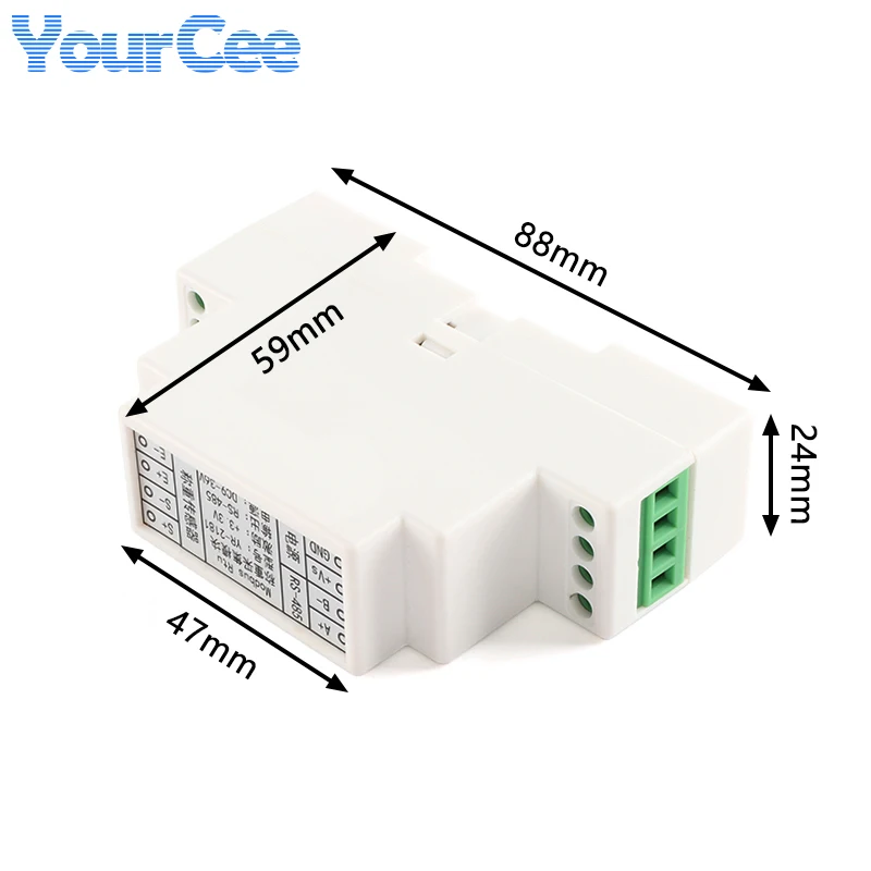 YR-2181 Guide Rail Electronic Scale Weighing Signal Pressure Sensor Conversion Acquisition RS485 Interface Modbus Rtu Protocol