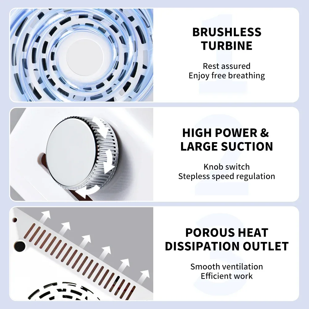 

Powerful Nail Dust Collector Strong Suction Nail Vacuum Cleaner for Nails Acrylic Low Noise Professional Manicure Dust Collector