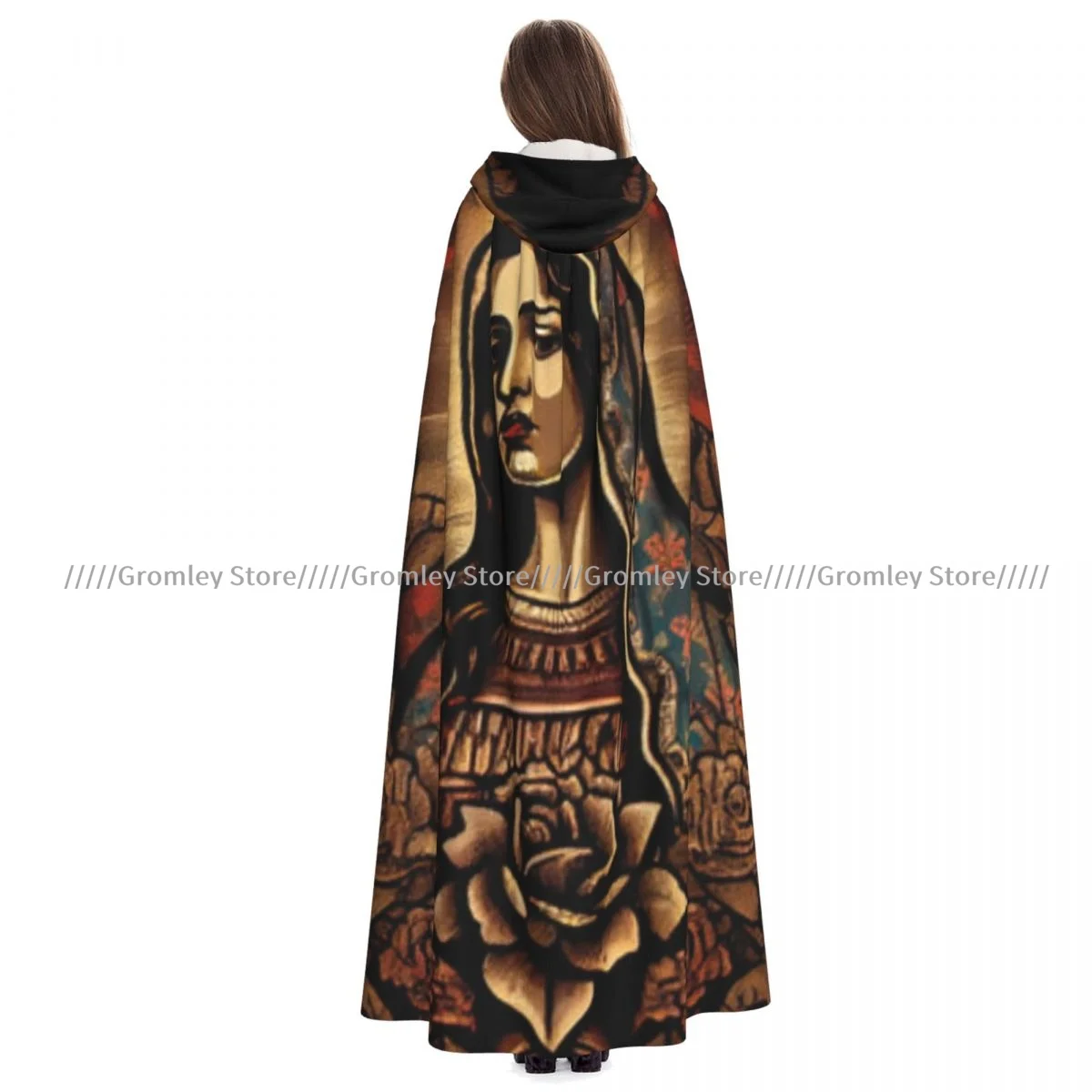 

Плащ унисекс, красивая леди Гваделупской, Мексика, Святая Святая вера, иллюстрация, накидка с капюшоном, средневековый костюм ведьмы, Викки, вампира