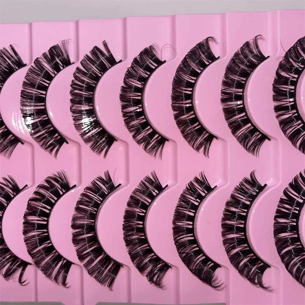 10 Pairs 3D Mink False Eyelashes Russian Curl False Eyelash Extensions 17Mm
