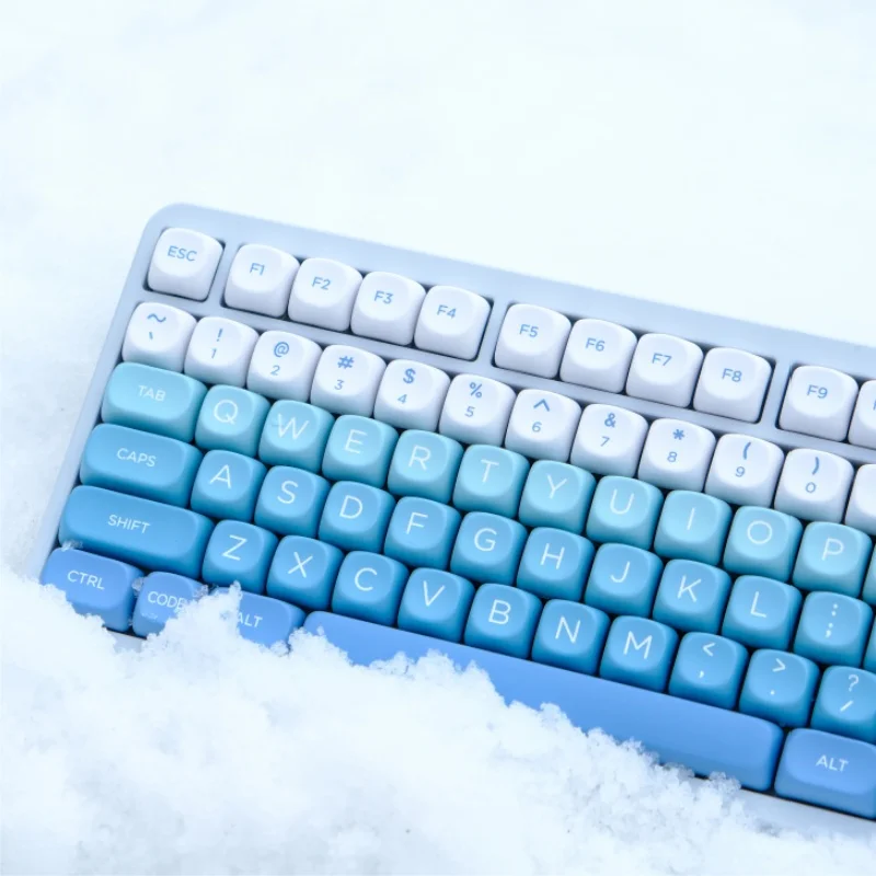 129 Keys/Set Falling Snow Key Caps MOA Profile PBT Keycaps DYE-Subbed Round Keycap For Mechanical Keyboards Game Office