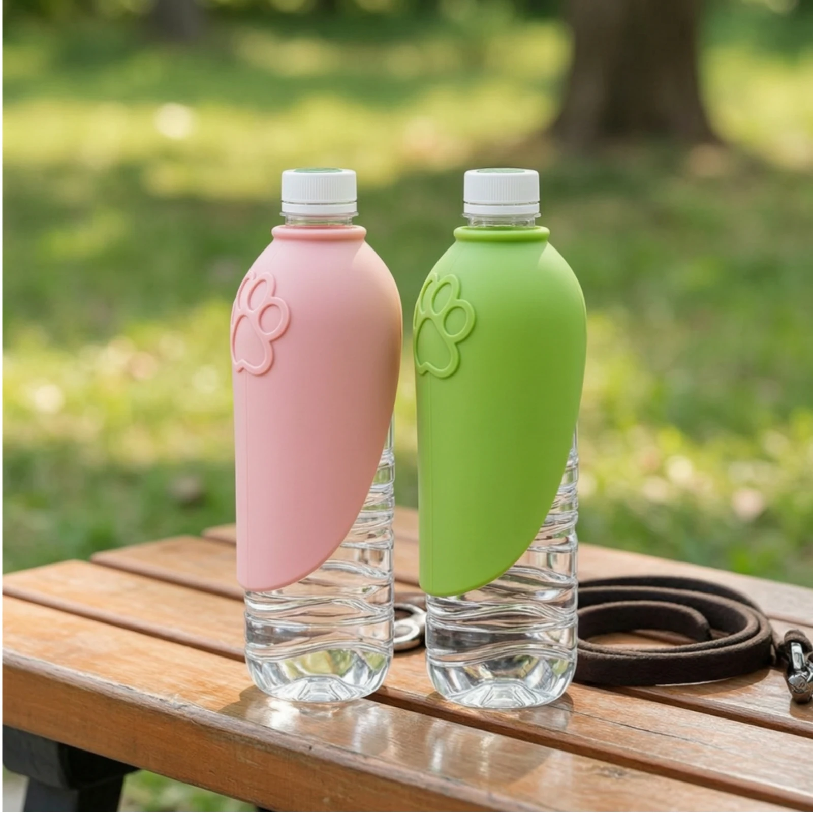 2 Pieces Silicone Pet Bowl with Bottle Attachment Portable Slip-on Pet Water Bowl Dog Water Dispenser Universal Compatibility