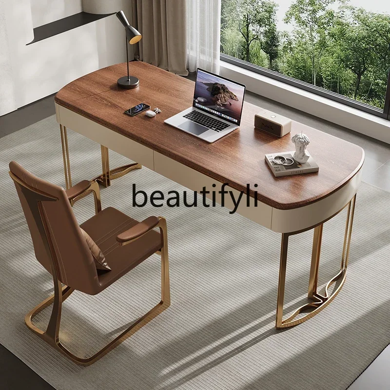 2003Italian minimalist office desk light luxury home writing desk designer advanced inductive computer desk