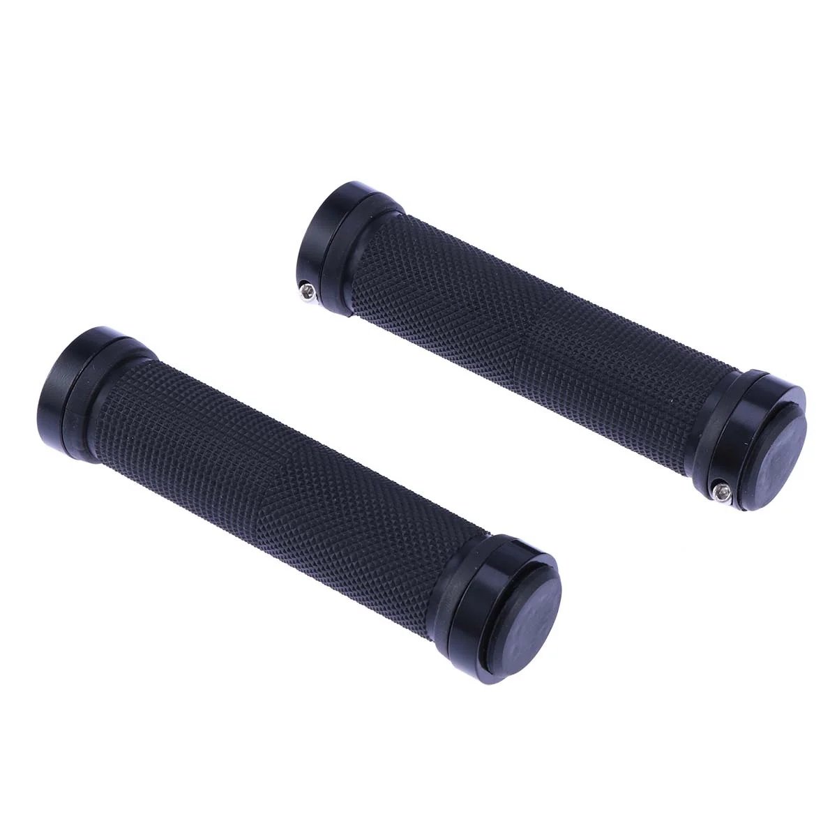 

A Pair of Aluminum Alloy Handle Sleeve Set Mountain Bike Double Lock Antiskid Handlebar Grips Shock Resistant Granular Texture