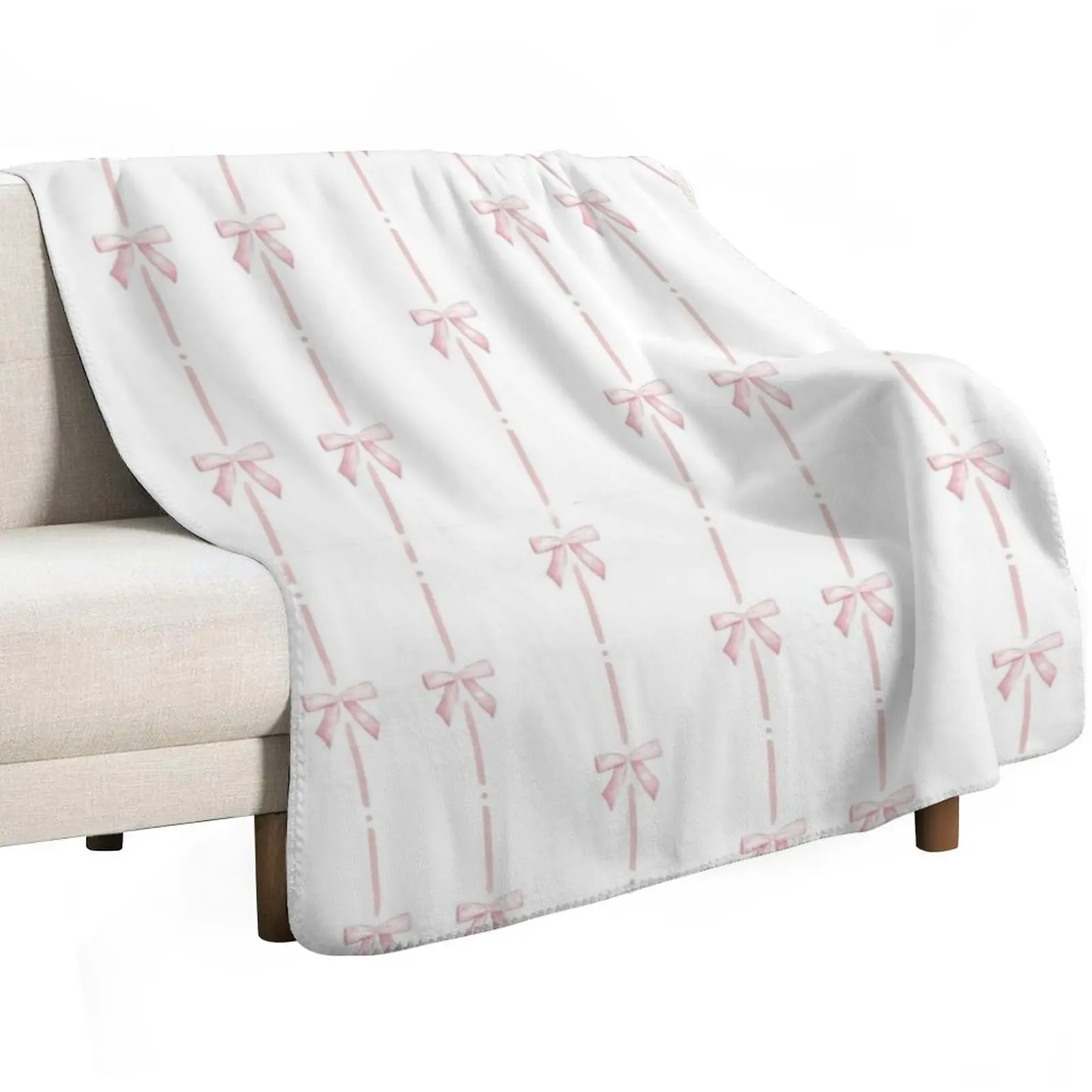 Pink bow ribbon coquette Throw Blanket Custom for babies Blankets For Bed Luxury Thicken Stuffeds Beach Blankets
